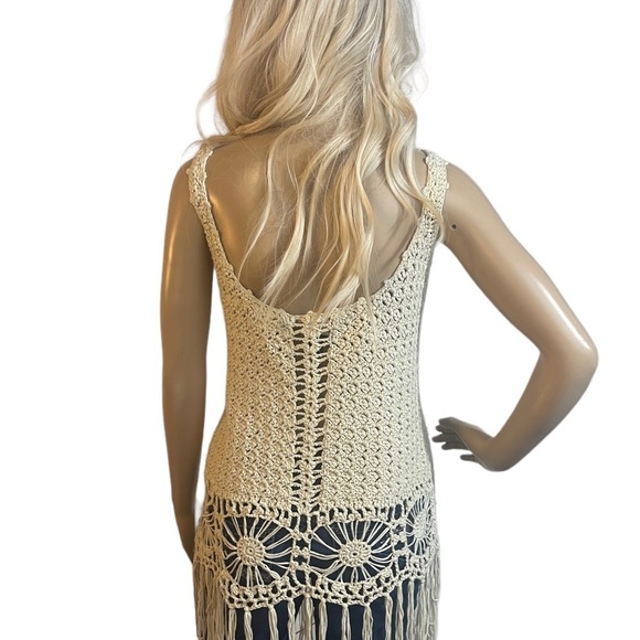 DAYTRIP Light Beige/Cream Crochet Boho Top - Picture 6 of 9